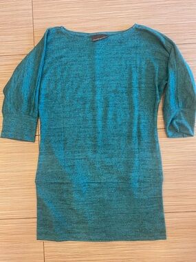 Desserts & Skirts Tunic Sweater. Made in Canada Designer. Turquoise / Teal